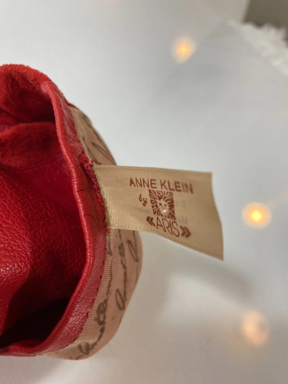 VINTAGE 80s Anne Klein by Aris Cherry Red Leather Gloves, Lined, Women's Size 7